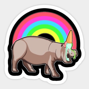 Hippo Unicorn Rhino ice rainbow gift Sticker